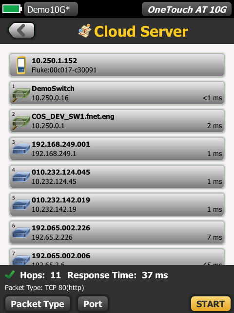 fluke 有線網絡分析儀 路徑分析