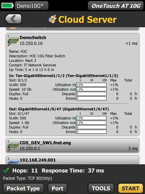 福祿克 1T10G-1000 端口分析 福祿克 1T10G-1000 端口分析