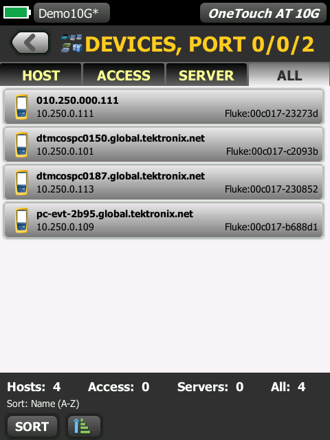 福祿克 1T10G-1000 端口分析 福祿克 1T10G-1000 端口分析